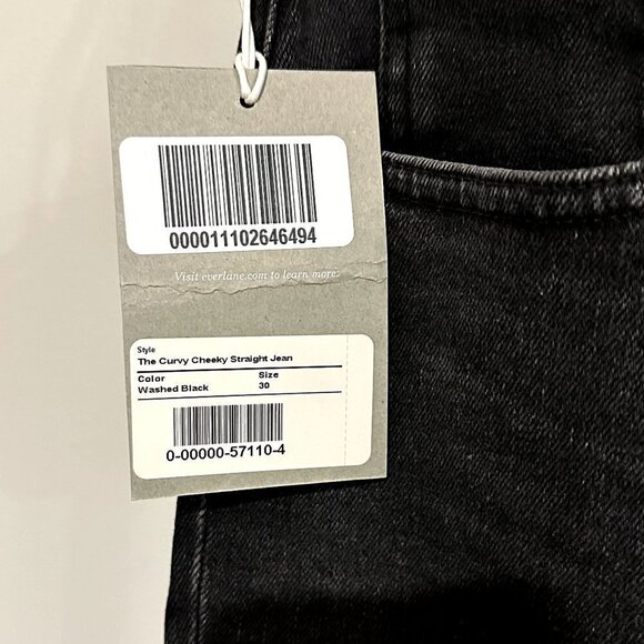 NWT Everlane The Curvy Cheeky Straight Jean in Washed Black - Size 30 - Picture 4 of 11